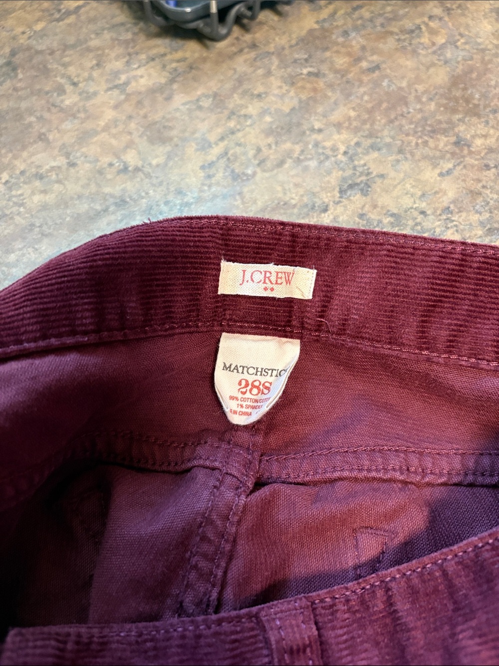 J. Crew Men’s Wine Corduroy Pants
